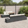 vidaXL Garten-Sofa-Set mit Speicher 8 pcs Schwarz Poly Rattan