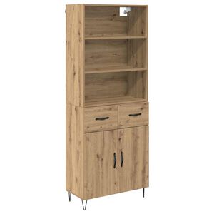 vidaXL Highboard mit Schubladen 2 pcs Artisan-Eiche Holzwerkstoff