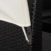 vidaXL 9-tlg. Garten-Lounge-Set mit Sonnend&auml;chern Poly Rattan Schwarz