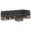 vidaXL Gartensofa-set 7 pcs Grau Poly-Rattan
