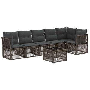 vidaXL Gartensofa-set 7 pcs Grau Poly-Rattan