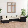vidaXL 6-tlg. Garten-Lounge-Set mit Kissen Poly Rattan Schwarz