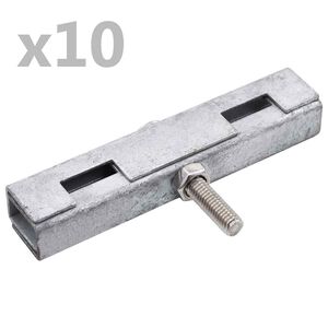 vidaXL U-Mattenverbinder 10 Sets Silbern