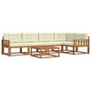 vidaXL Outdoor-Sofagarnitur mit Kissen 6 pcs Natur und Creme