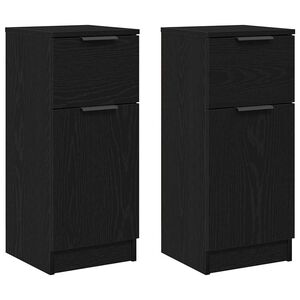 vidaXL Sideboard 2 pcs Schwarz Eichen-Optik 30 x 30 x 70 cm