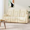 vidaXL 3-Sitzer Massagesessel mit Getränkehalter Creme Kunstleder