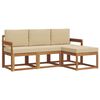 vidaXL Outdoor-Sofagarnitur mit Kissen 4 pcs Natur und Beige