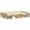 vidaXL Outdoor-Sofagarnitur 10 stk. Wei&szlig; und Creme Massivholz Akazie