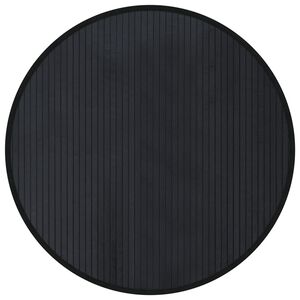 vidaXL Teppich Rund Schwarz 80 cm Bambus