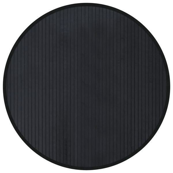 vidaXL Teppich Rund Schwarz 80 cm Bambus