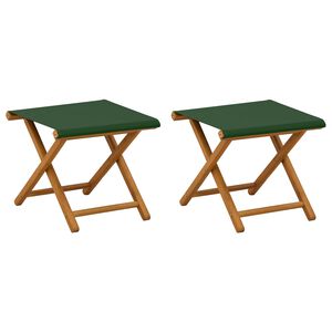 vidaXL Liegestuhl 2 pcs Massives Eukalyptus Holz Gr&uuml;n