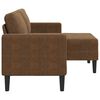 vidaXL 2-Sitzer-Sofa mit Chaiselongue L-Form Braun 125 cm Kunstleder
