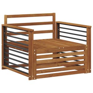 vidaXL 2 St&uuml;ck Sofa mit Armlehnen Massivholz Akazie Natur