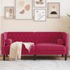 vidaXL Chesterfield-Sofa mit Nackenrollen 2-Sitzer Weinrot Samt