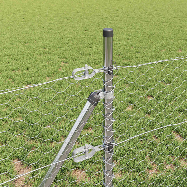 vidaXL Zaunpfosten Silber 50 x 0,6 m (36 mm Mesh) Stahl