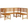 vidaXL Gartenb&auml;nke Set 3 pcs Braun Massivholz Akazie