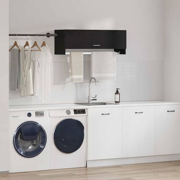 vidaXL Kleiderschrank Schwarz Eichen-Optik 100 x 32,5 x 35 cm