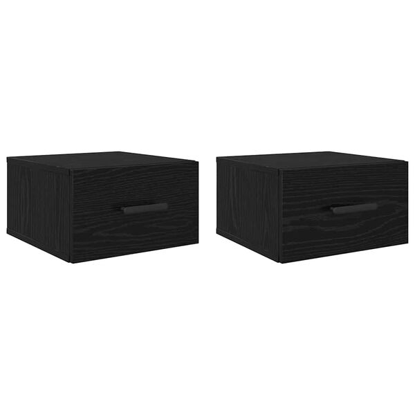vidaXL Nachttisch 2 pcs Schwarz Eichen-Optik 35 x 35 x 20 cm