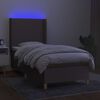 vidaXL Boxspringbett mit Matratze & LED Taupe 80x200 cm Stoff