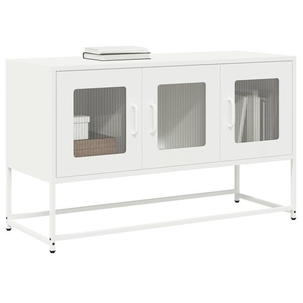 vidaXL TV-Schrank Wei&szlig; 100,5x39x60,5 cm Kaltgewalzter Stahl