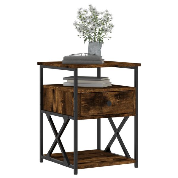 vidaXL Nachttisch R&auml;uchereiche 40x42x55 cm Holzwerkstoff