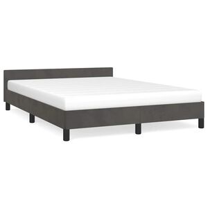 vidaXL Bettgestell ohne Matratze Dunkelgrau 140x190 cm Samt