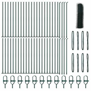 vidaXL Zaunpfosten Gr&uuml;n 100 x 0,5 m (36 mm Maschenweite) Stahl und PVC