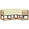 vidaXL Outdoor-Sofagarnitur mit Kissen 4 pcs Natur und Creme