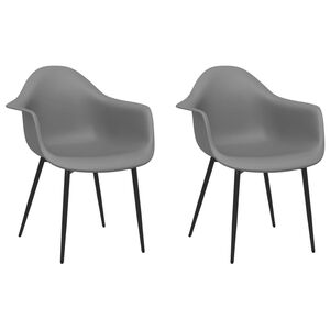 vidaXL Esszimmerst&uuml;hle 2 Stk. Grau PP