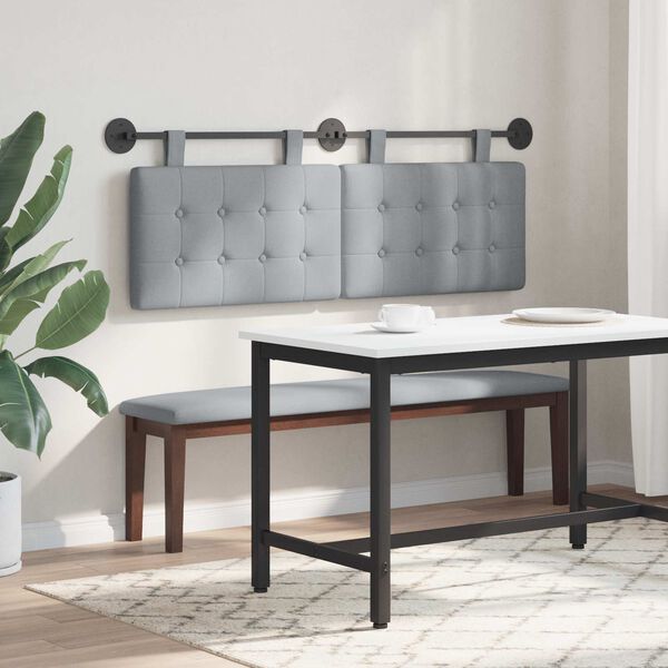 vidaXL H&auml;ngevorderseite Wandmontiert Hellgrau 150 x 55 x 5 cm Stoff