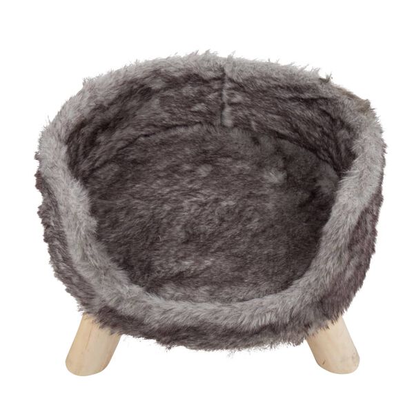 DISTRICT70 Pl&uuml;sch-Katzenbett NORDIC Silbern