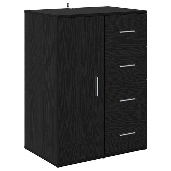 vidaXL Sideboard Schwarz Eichen-Optik 59 x 39 x 80 cm Holzwerkstoff