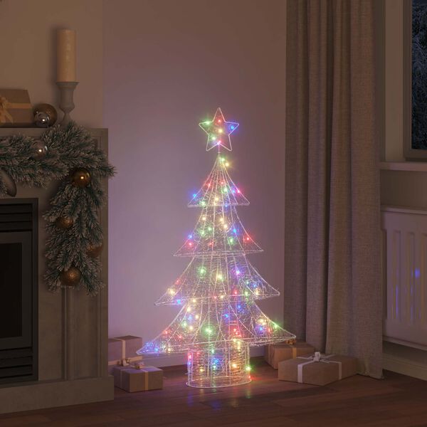 vidaXL Weihnachtsbaum mit 100 LEDs Mehrfarbig 120 cm Acryl