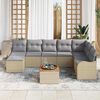 vidaXL Gartensofa-set 9 pcs Beige und Hellgrau Poly-Rattan