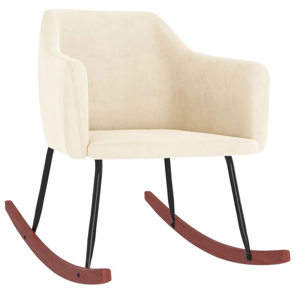 vidaXL Schaukelstuhl Creme Samt