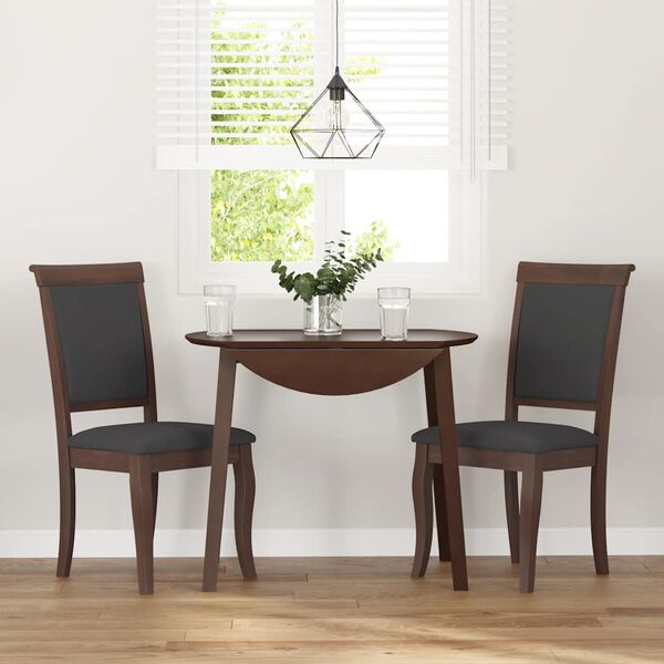 vidaXL Esszimmerstühle mit Kissen 2 Stk. Braun Massivholz Gummibaum