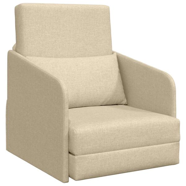 vidaXL Schlafsofa 60cm Creme Stoff
