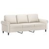 vidaXL 3-Sitzer-Sofa mit Kissen Creme 180 cm Kunstleder