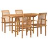 vidaXL Garten Essgruppe 5 stk. Braun Massivholz Teak