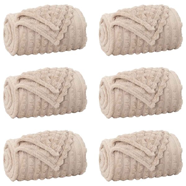 vidaXL Wohndecken 6 pcs Beige 270 x 240 cm Fleece