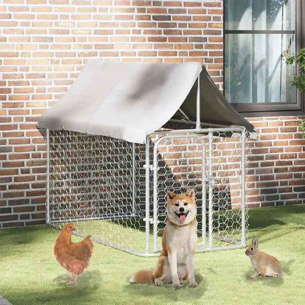 vidaXL Outdoor-Hundezwinger mit Dach 200x100x150 cm