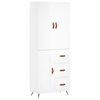 vidaXL Highboard Hochglanz-Wei&szlig; 69,5x34x180 cm Holzwerkstoff