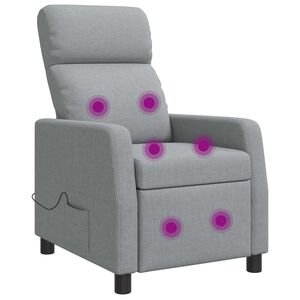 vidaXL Massage Relaxsessel Hellgrau Stoff