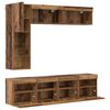 vidaXL TV-Schr&auml;nk mit LED Wandmontiert 7 pcs Altholz Holzwerkstoff