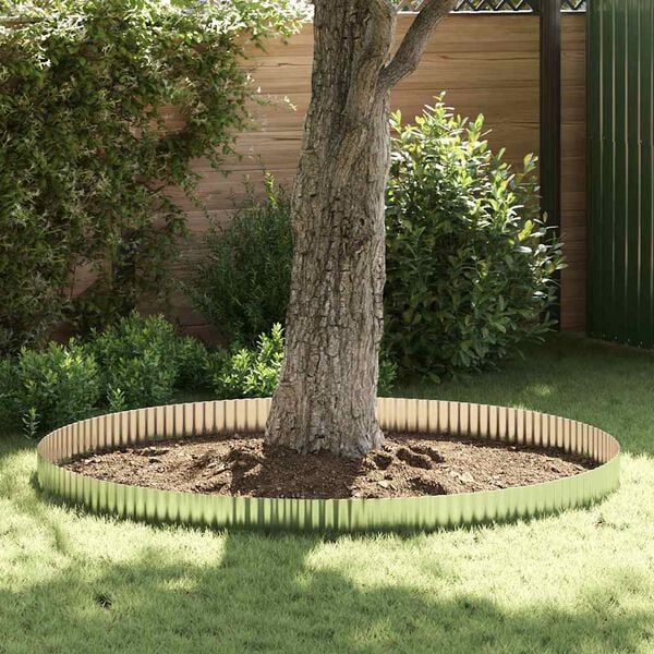 vidaxl Rasenrand Silber 1000 x 15 x 0,03 cm Galvanisiertes Stahl