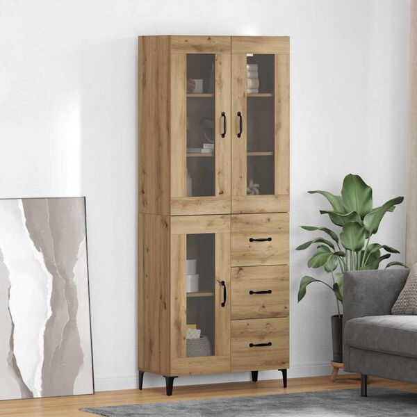 vidaXL Highboard Artisan-Eiche 69,5 x 34 x 180 cm Holzwerkstoff