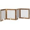 vidaXL Klappbares Hundetor mit St&auml;ndern 4 Stk. Altholz 401 cm