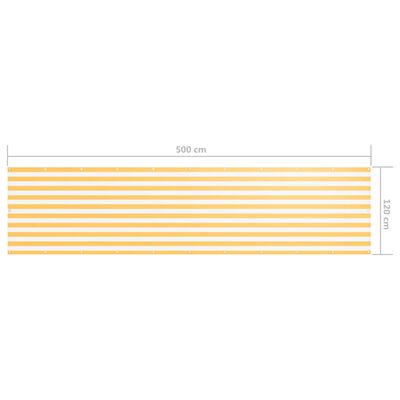 vidaXL Balkon-Sichtschutz Weiß und Gelb 120x500 cm Oxford-Gewebe