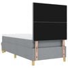 vidaXL Boxspringbett mit Matratze Hellgrau 90 x 200 cm Stoff
