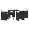 vidaXL Garten Essgruppe 5 stk. Schwarz Poly-Rattan